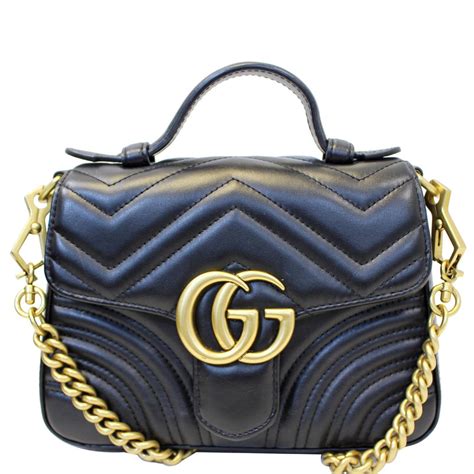 gucci gg marmont leather top handle mini bag|gucci marmont velvet handbag.